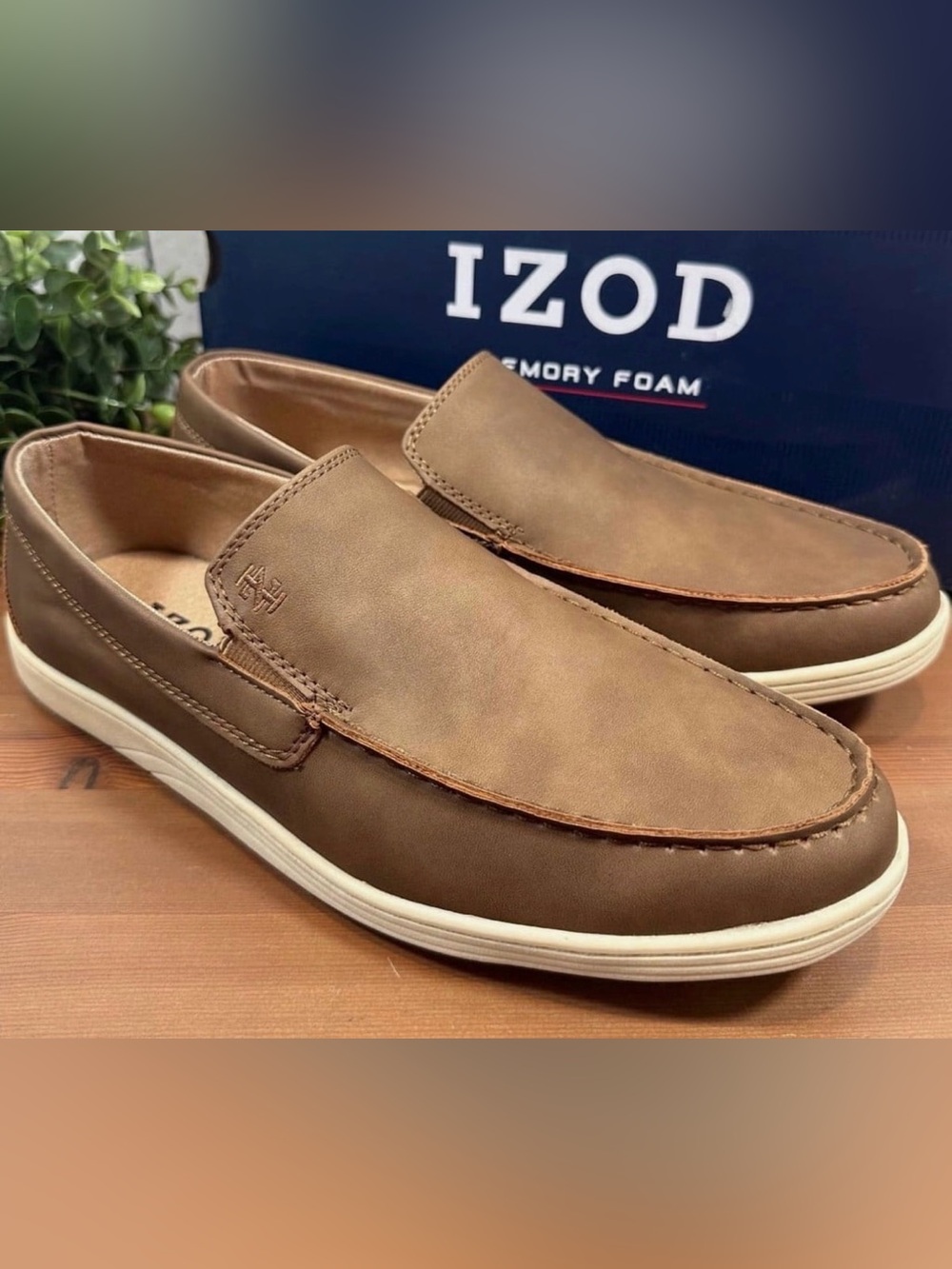 Izod Men's Tan/Brown Slip-On Casual Loafers